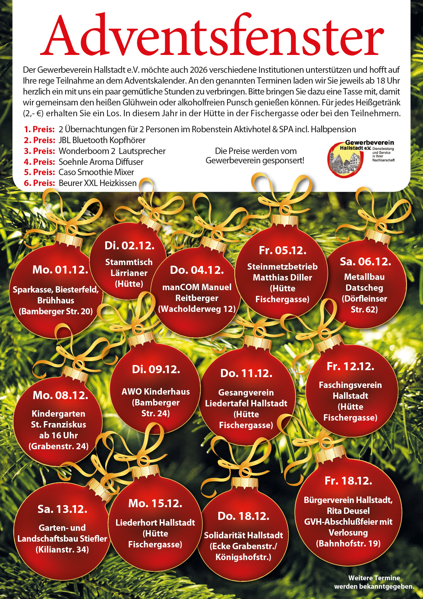 PFA Adventsfenster 2025 Anzeige www